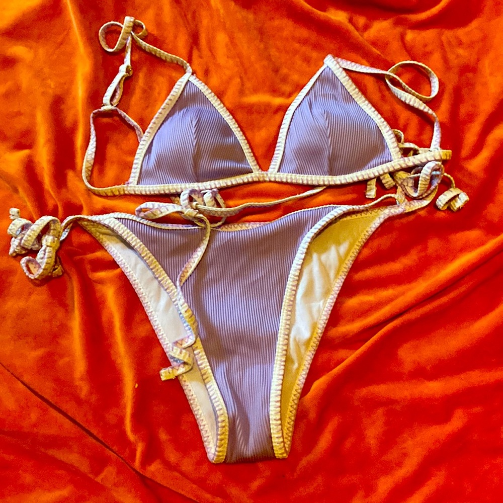 Purple 2 piece swim suit